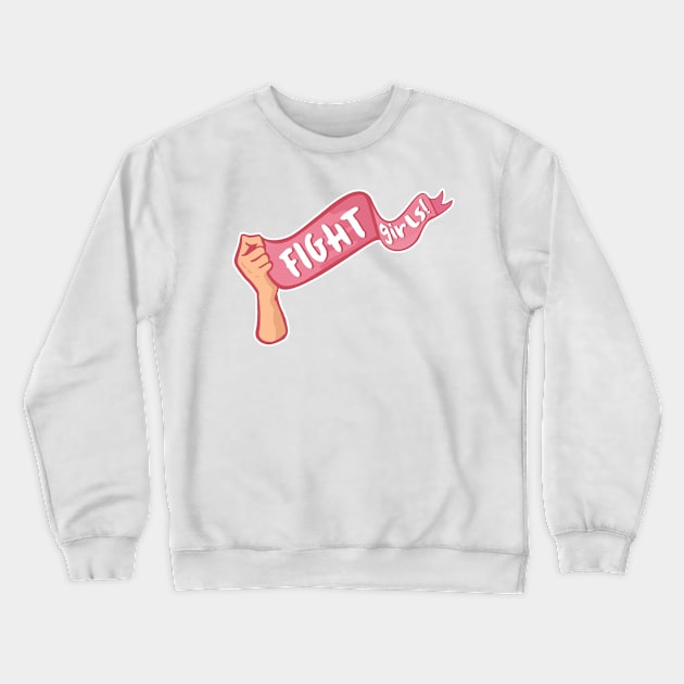 Fight Girls!- Breast cancer awareness Crewneck Sweatshirt by Misfit04